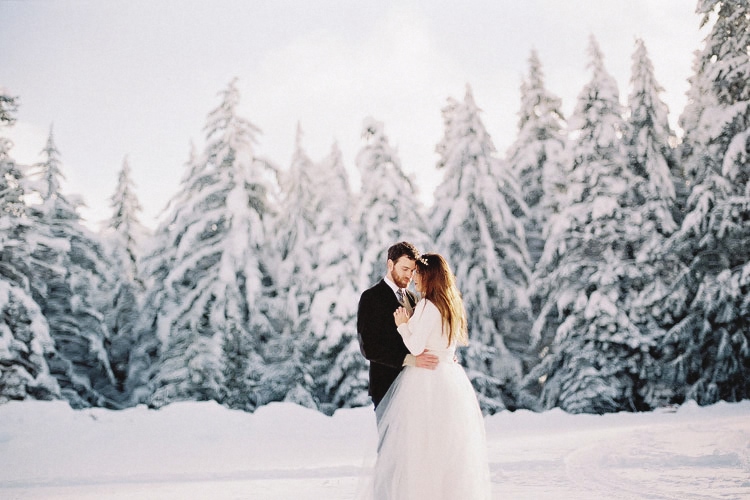 Mt. Hood Wedding | Bridal Portraits in the Snow
