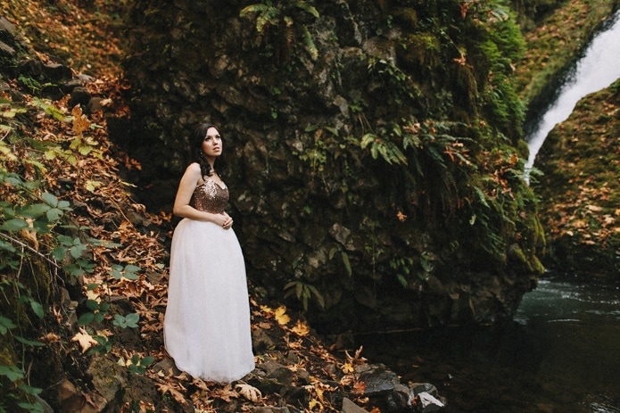 Bridal Veil Falls Engagement – Portland Oregon