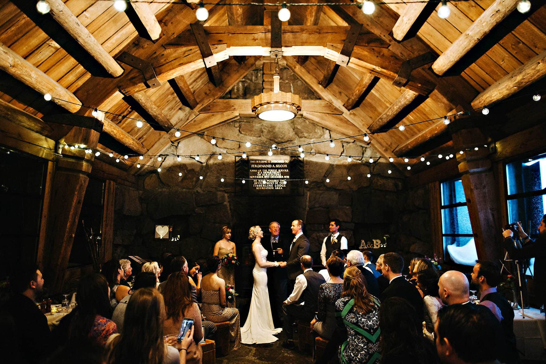 silcox hut wedding photo